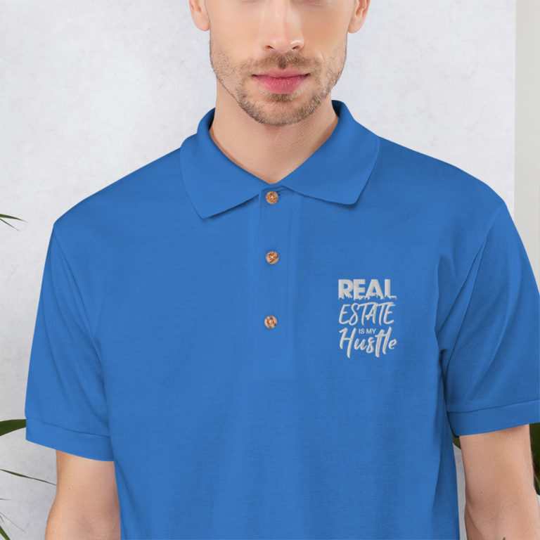 Real Estate White Embroidered Polo Shirt Pro Lead Zone